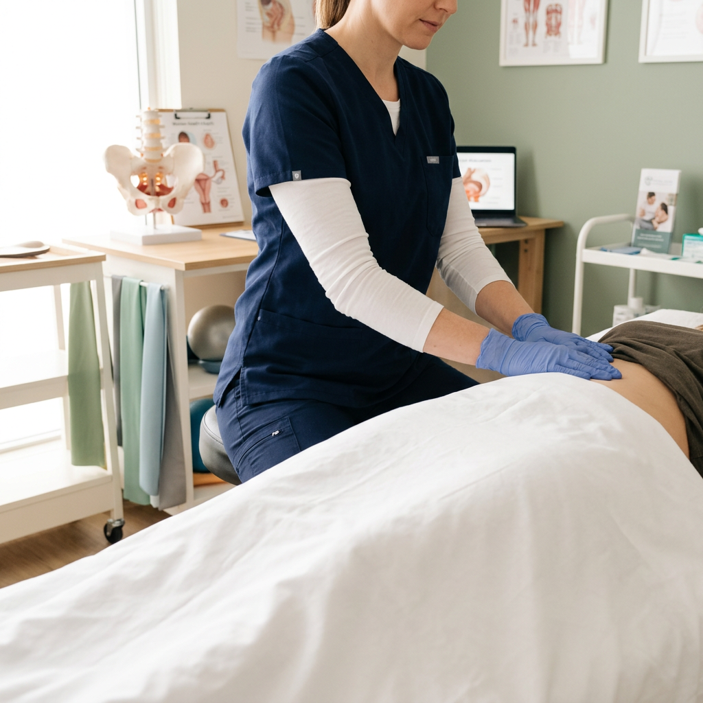 Calming physiotherapy clinic interior